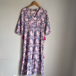 LA Plage Emily Maxi Dress in Jacaranda Paisley Print Small